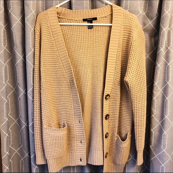 Forever 21 Sweaters - Forever 21 Tan/ Light Brown Cardigan